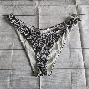 NWT Aerie Ribbed Printed Super High Cut Cheekiest Bikini Bottom XXL